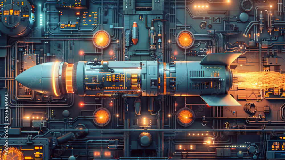 Fototapeta premium process on innovation, infographic, modern, technical look