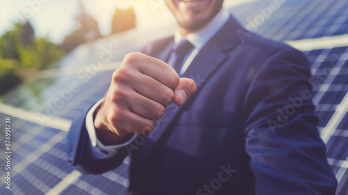 fist of businessman with so...