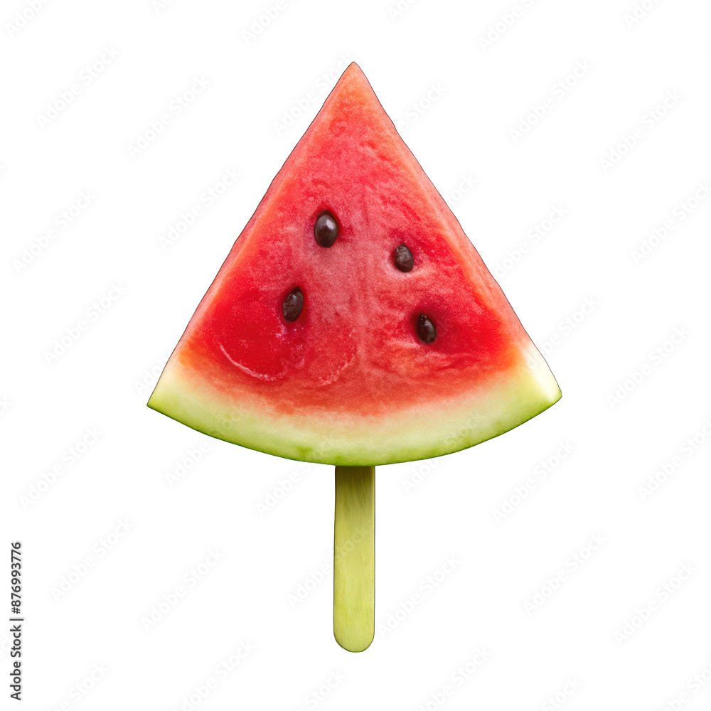 Water melon slice on stick On transparent background Water melon slice on stick On transparent background