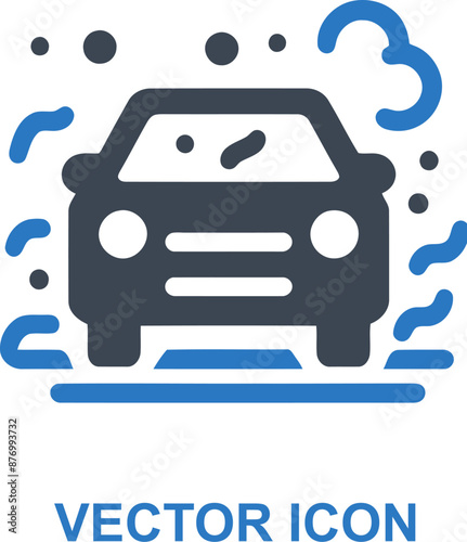 Car in bad weather icon