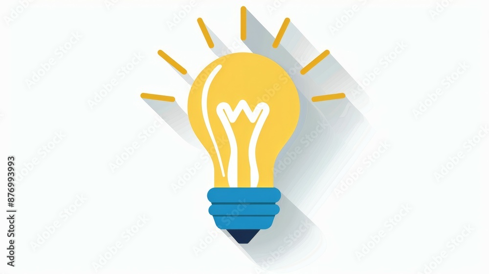 Lightbulb inspiration graphic. Bright yellow lightbulb graphic with shadow, perfect for design projects, presentations, and more. Lightbulb inspiration graphic. Bright yellow lightbulb graphic with shadow, perfect for design projects, presentations, and more.