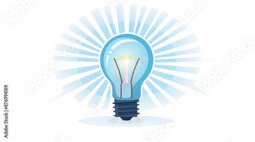 Bright lightbulb idea. Blue lightbulb glowing with inspiration, perfect for creativity, innovation, and success concepts.