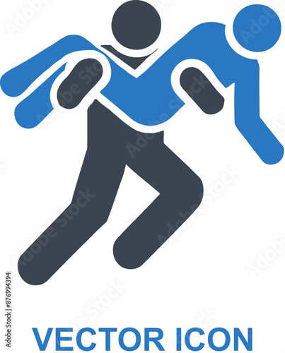 Person kidnapping another individual icon