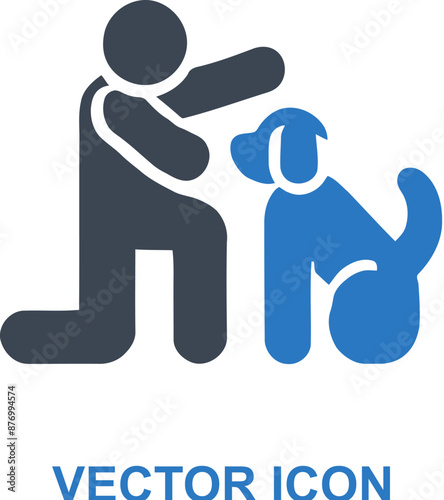 Person petting their dog icon
