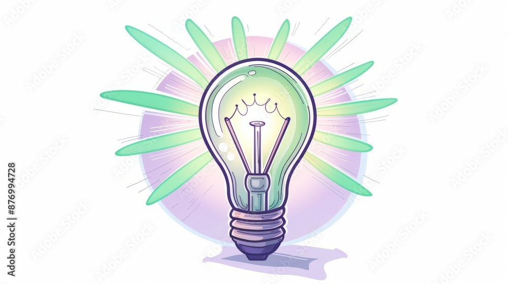 Bright idea lightbulb illustration. Glowing lightbulb with green rays, perfect for creativity, innovation, or problem-solving concepts. Bright idea lightbulb illustration. Glowing lightbulb with green rays, perfect for creativity, innovation, or problem-solving concepts.