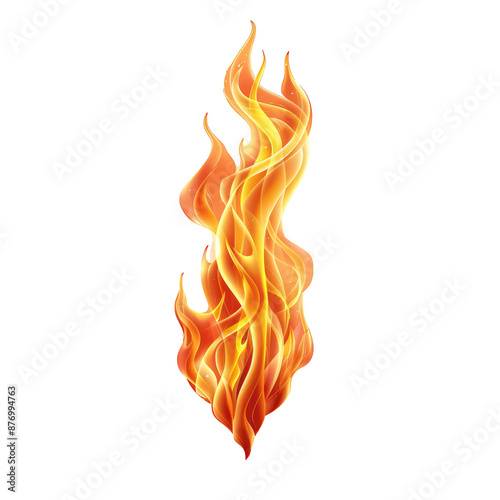 A flame on a transparent background. Perfect for design projects, advertisements, and fire-related themes. photo