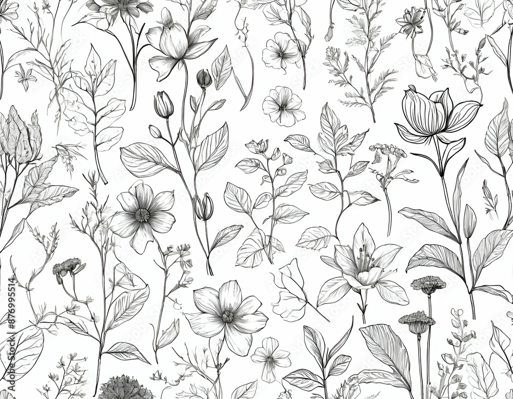 Flowers and plants in black and white Flowers and plants in black and white