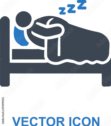 Overweight person sleeping soundly icon