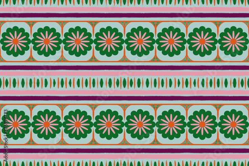 Ethnic fabric pattern.floral seamless with abstract for clothing. Colorful petal background.