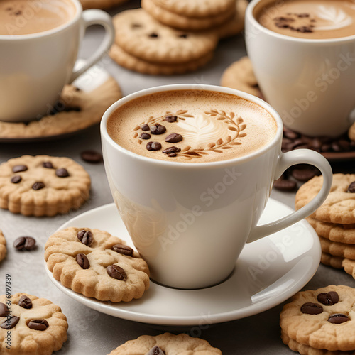 Coffee with cookies. 