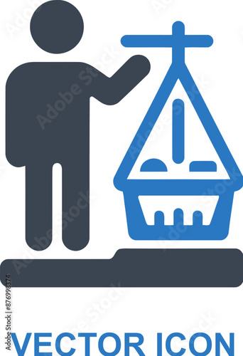 Vendor weighing products icon