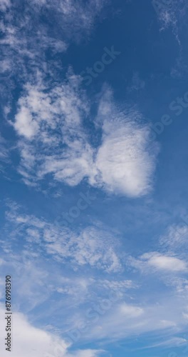 Vertical Slow moving clouds time lapse. B Roll Footage Cloudscape time lapse cloudy. footage timelapse nature 4k.Building motions clouds. Puffy fluffy white clouds sky timelapse. Cotton clouds on sky
