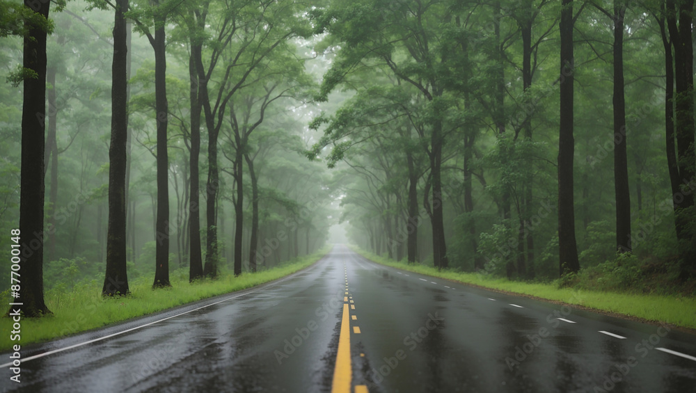 A long, straight road through a forest at sunset with the sun shining brightly. The road is paved and there are trees lining each side.
A long, straight road through a forest at sunset with the sun shining brightly. The road is paved and there are trees lining each side.
