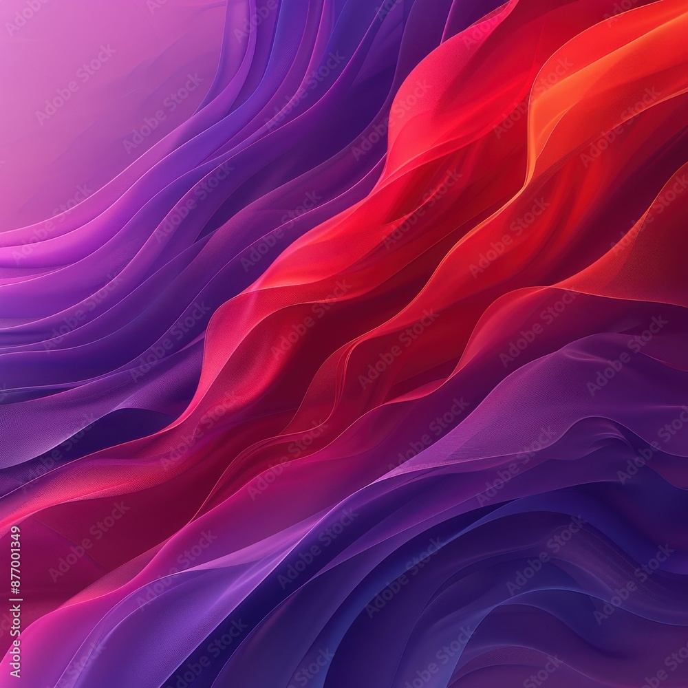 Obraz premium Vibrant abstract art with smooth, flowing layers of red, purple, and pink tones, creating a visually stunning and colorful design.
