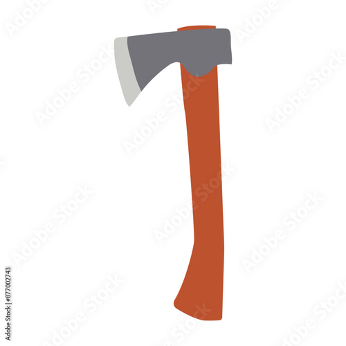 Survival axe icon. Flat illustration of survival axe wooden vector icon isolated on white background for outdoor use, tourism or camping and hiking design.