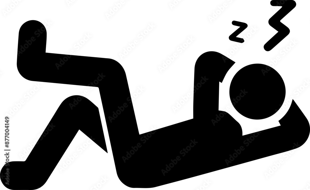 man stick icon : relaxed sleep