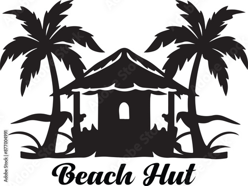 Sea beach hut Illustration vector .