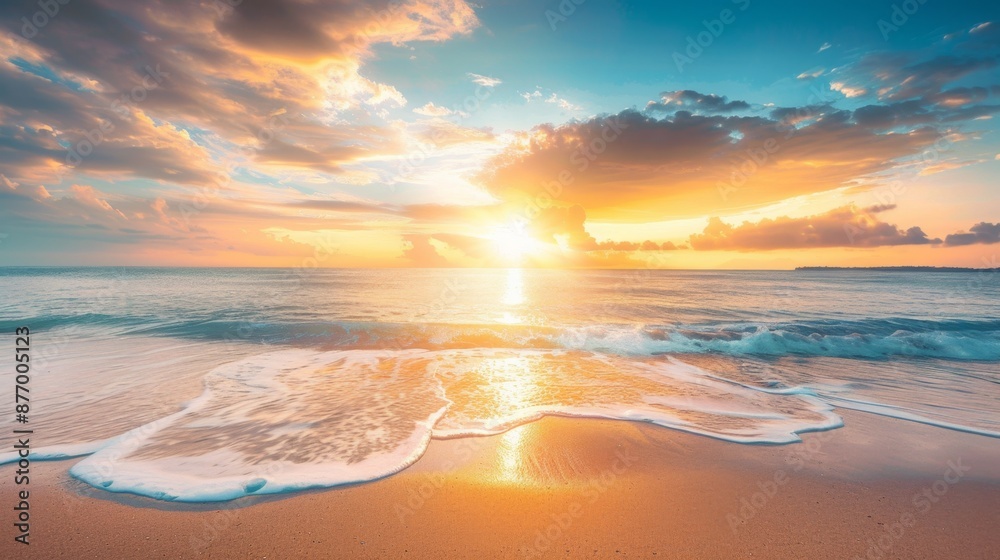 Fototapeta premium Paradise, exotic tropical sun, beach, sea, island for vacation travel
