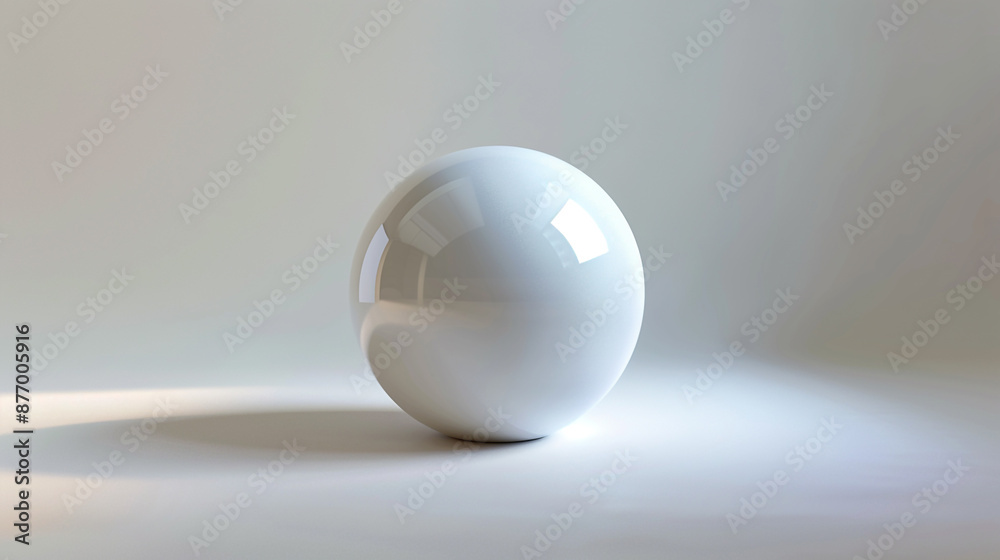 Minimalist 3D render of a smooth sphere on a solid light gray background Minimalist 3D render of a smooth sphere on a solid light gray background