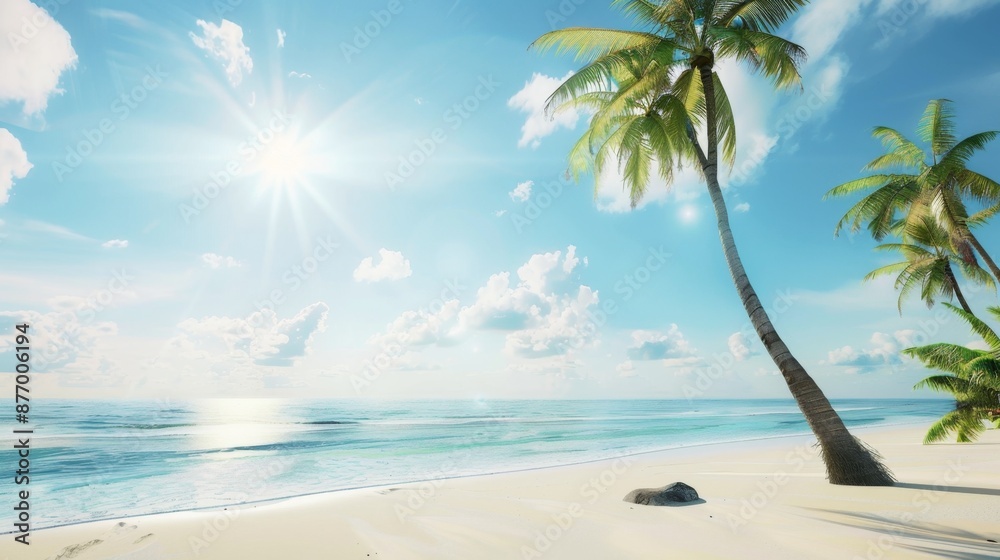 Paradise, exotic tropical sun, beach, sea, island for vacation travel Paradise, exotic tropical sun, beach, sea, island for vacation travel
