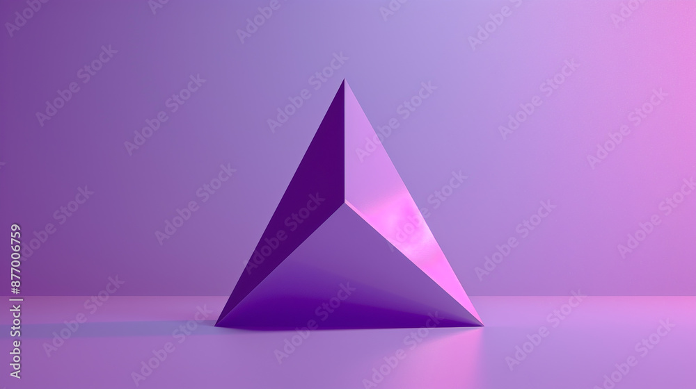 Simple 3D render of an angular wedge on a solid purple background. Simple 3D render of an angular wedge on a solid purple background.