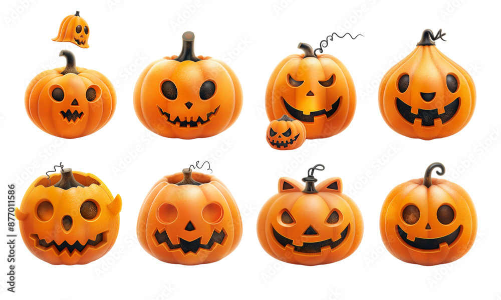 halloween pumpkins on transparent background halloween pumpkins on transparent background