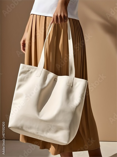 Wallpaper Mural A woman is holding a white tote bag Torontodigital.ca