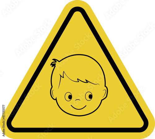 Sign for children. Sign is used on toys or products. Products and services for children. The sign helps you quickly find the goods and services you need. Warning sign.