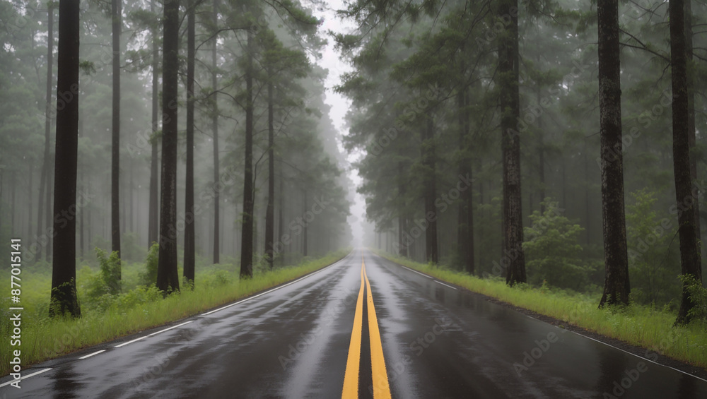 A long, straight road through a forest at sunset with the sun shining brightly. The road is paved and there are trees lining each side.
A long, straight road through a forest at sunset with the sun shining brightly. The road is paved and there are trees lining each side.