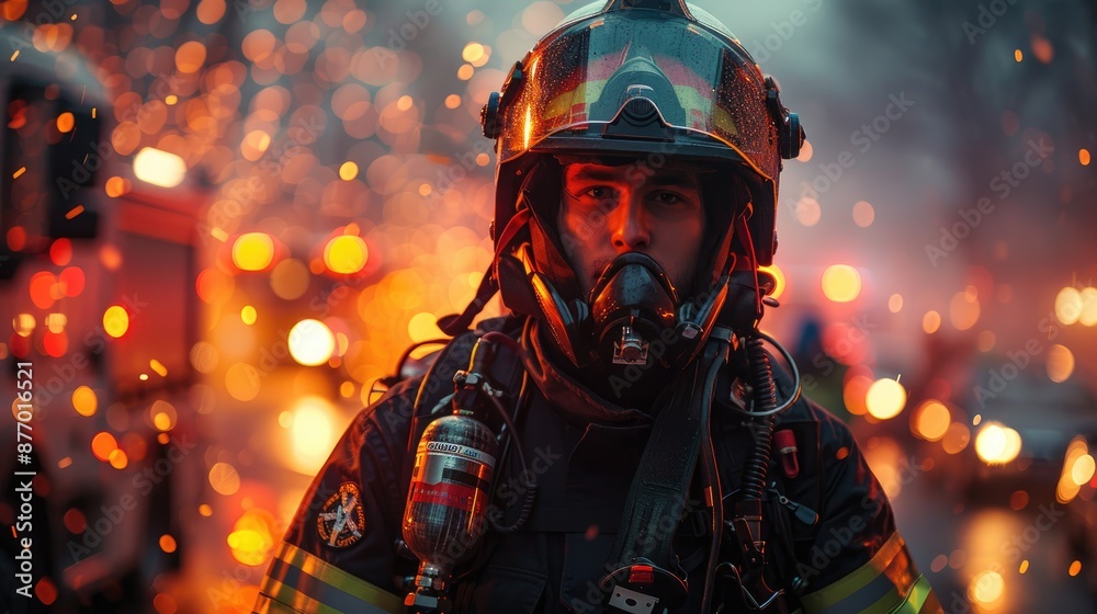 Firefighter in Action A Portrait of Courage