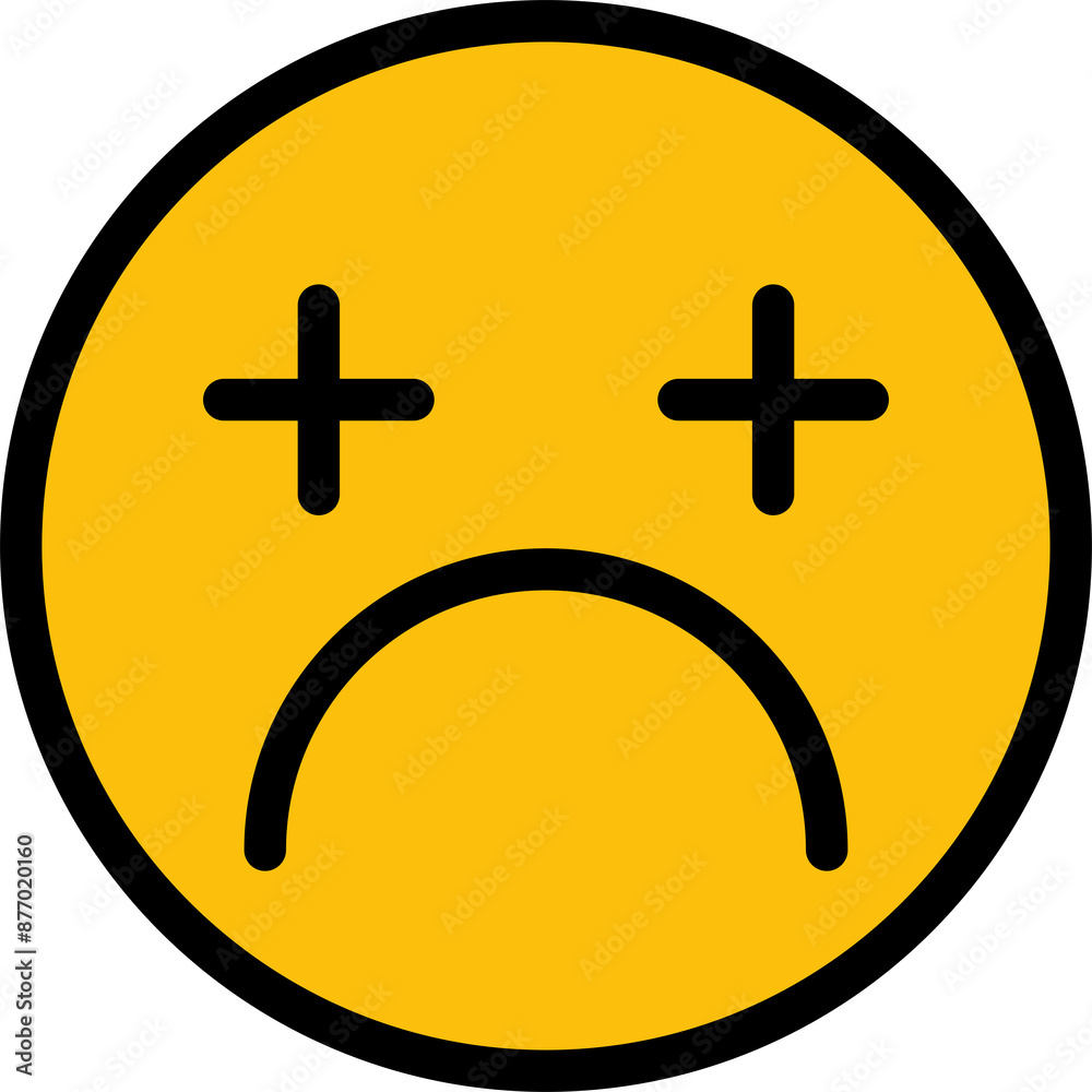Fototapeta premium Bored Face Emoji 