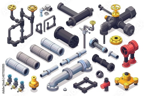 pipe isometric steel water and gas and oil pipes Industrial connection