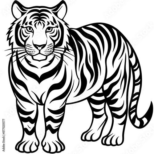 tiger cartoon isolated on white © Kanay
