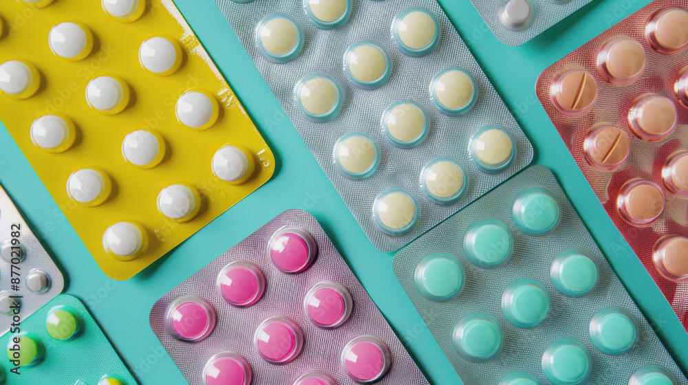 packaging of tablets. colorful pills. a pack of vitamins. packaging of tablets. colorful pills. a pack of vitamins.