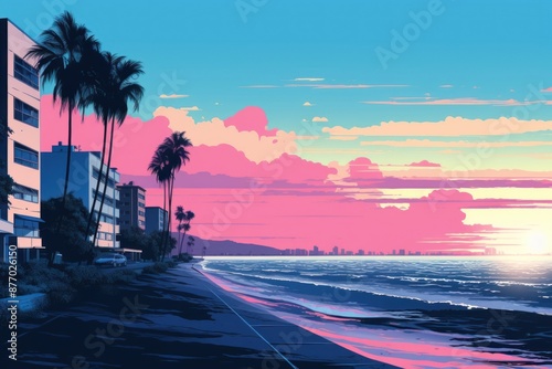 Fototapeta Naklejka Na Ścianę i Meble -  Ocean city architecture outdoors.