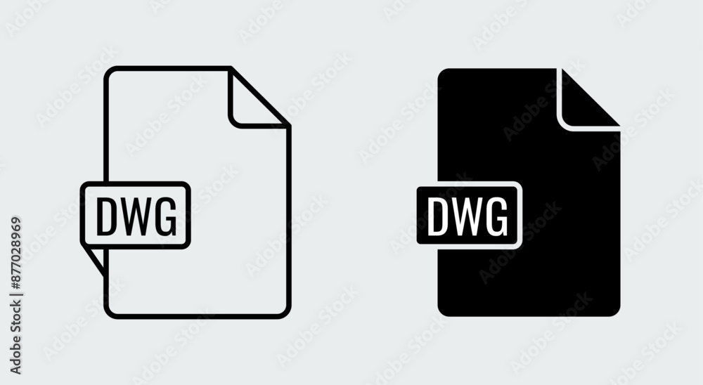 DWG file format document icon. Easy editable vector design. DWG file format document icon. Easy editable vector design.