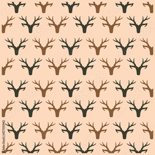 Deer Head Animal Pattern vector flat design, suitable for your design, banner, template, and etc © Zubet