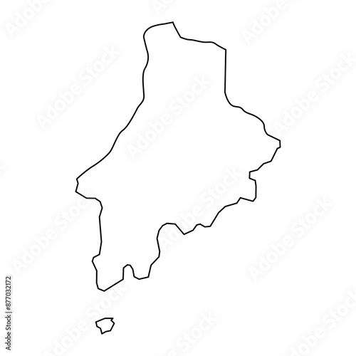 Caue District map, administrative division of Sao Tome and Principe. Vector illustration.