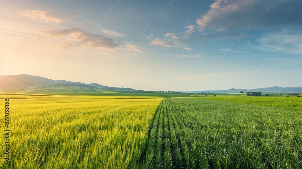 Obraz premium Diverse landscape with varying weather conditions, highlighting biodiversity, Landscape Biodiversity Weather, Natural Harmony