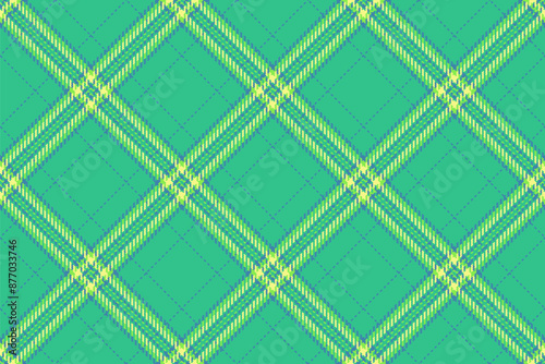 Wide seamless texture fabric, many plaid vector pattern. Customized textile check background tartan in mint and cyan colors.