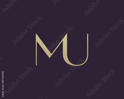 MU letter logo icon design. Classic style luxury initials monogram.