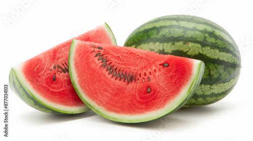 A big watermelon with sweet, juicy red flesh. photo