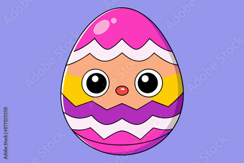 Easter egg cartoon style vector art illustration