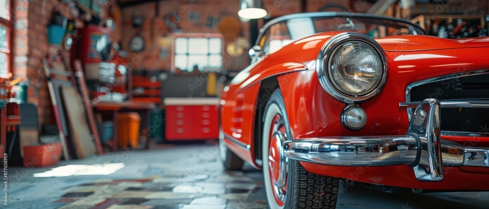 Fototapeta premium Classic car restoration bringing history to life