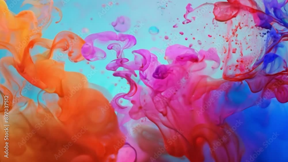 Animated Exploding Colorful Ink Abstract colorful ink fluid background. Abstract background animation ...