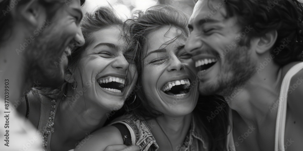 A group of people sharing laughter, great friends and good times A group of people sharing laughter, great friends and good times