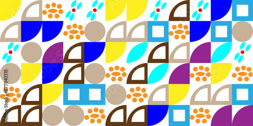 Abstract background pattern design with colorful geometric shapes. Vector illustration.

