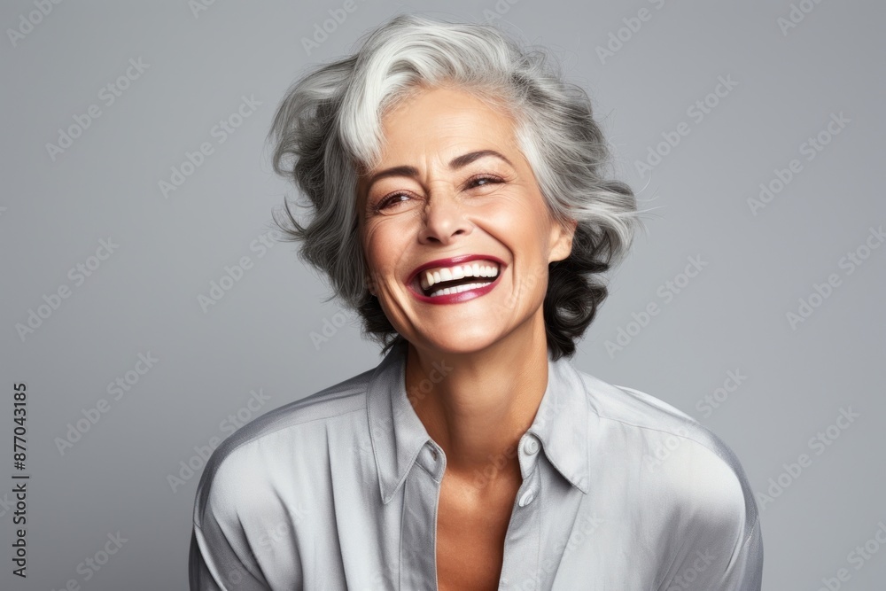 Senior model woman laughing portrait smiling. Senior model woman laughing portrait smiling.