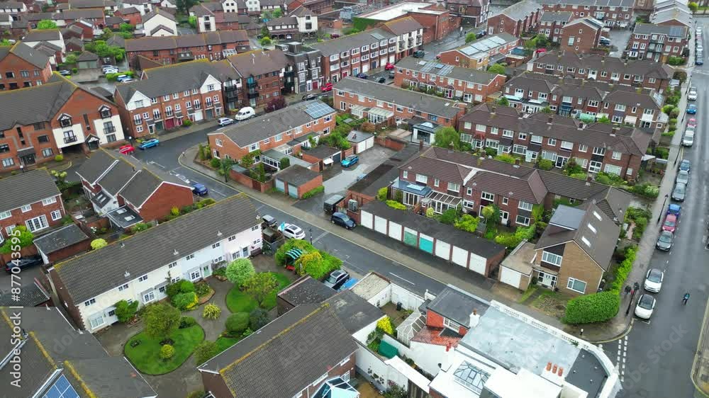 High Angle View of Old Portsmouth Central City of United Kingdom During Rainy and Cloudy Day. May 16th, 2024 High Angle View of Old Portsmouth Central City of United Kingdom During Rainy and Cloudy Day. May 16th, 2024