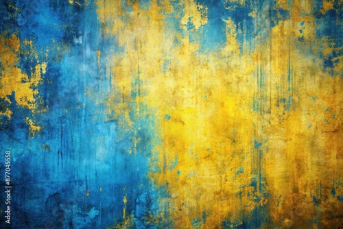 Yellow and blue abstract background. Generative AI